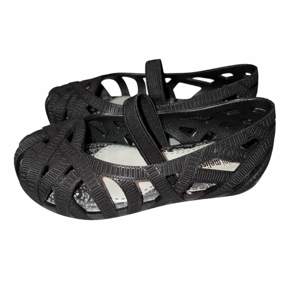Mini Melissa X Jason Wu Black Jean Jelly Ballerina Flat Toddler size 7